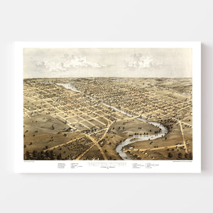 Vintage Map of Watertown, Wisconsin 1867