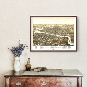 Vintage Map of Watertown, Wisconsin 1885