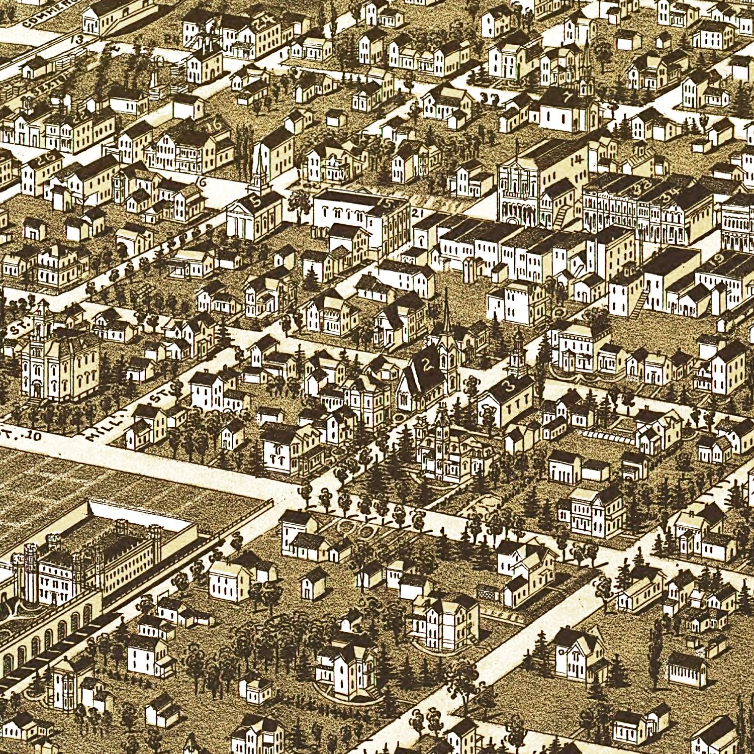Vintage Map of Waupun, Wisconsin 1885