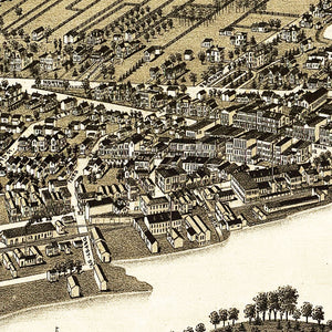 Vintage Map of Whitewater, Wisconsin 1885