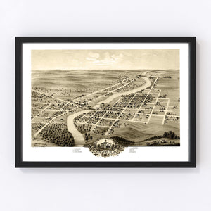 Vintage Map of Anoka, Minnesota 1869