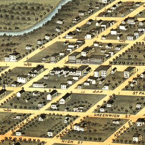 Vintage Map of Austin, Minnesota 1870