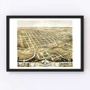 Vintage Map of Faribault, Minnesota 1869