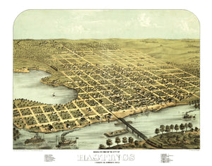 Vintage Map of Hastings, Minnesota 1867