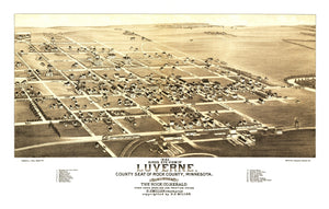 Vintage Map of Luverne, Minnesota 1883