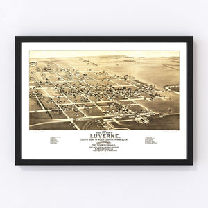 Vintage Map of Luverne, Minnesota 1883