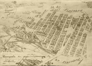 Vintage Map of Minneapolis, Minnesota 1891
