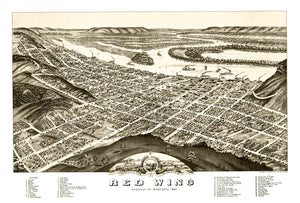 Vintage Map of Red Wing, Minnesota 1880