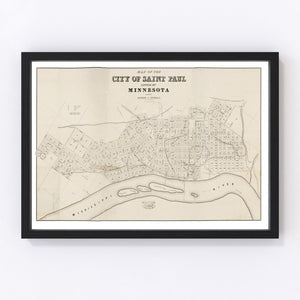 Vintage Map of St. Paul, Minnesota 1860