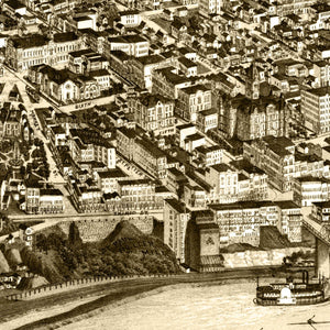 Vintage Map of St. Paul, Minnesota 1883