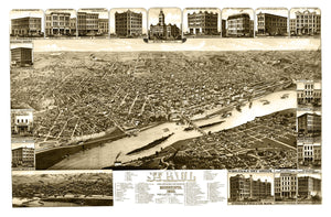 Vintage Map of St. Paul, Minnesota 1883