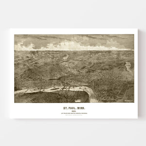 Vintage Map of St. Paul, Minnesota 1887
