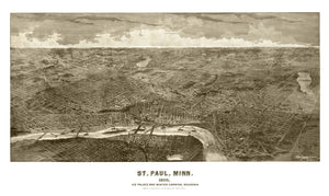 Vintage Map of St. Paul, Minnesota 1887