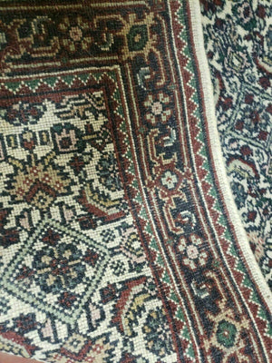 2' 9" X 20' Vintage Oriental India Floral Hand Made Wool Runner Rug Ivory Nice