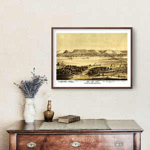 Vintage Map of Winona, Minnesota 1874