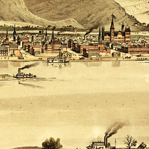 Vintage Map of Winona, Minnesota 1874