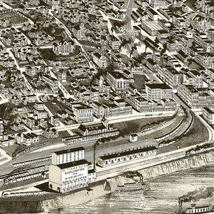 Vintage Map of Burlington, Iowa 1889