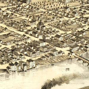 Vintage Map of Cedar Rapids, Iowa 1868