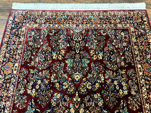 Karastan Rug 5.9 x 9 Red Sarouk Rug #785, Karastan Wool Rug, Karastan Carpet, Original 700 Series Vintage Karastan Oriental Rug Discontinued
