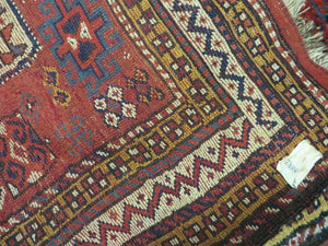 Antique Moroccan Runner Rug 4x9, Wide Runner, Hand Knotted Tribal Oriental Carpet, Hallway Rug, Geometric Medallions, Red, Bohemian Rug Nice