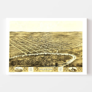 Vintage Map of Marengo, Iowa 1868