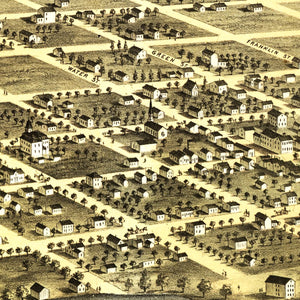 Vintage Map of Marengo, Iowa 1868