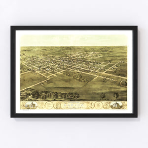 Vintage Map of Marion, Iowa 1868