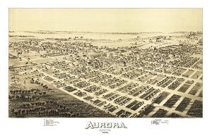 Vintage Map of Aurora, Missouri 1891