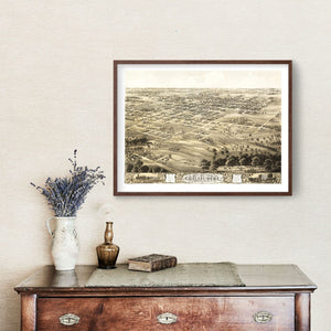 Vintage Map of Chillicothe, Missouri 1869