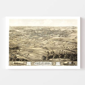 Vintage Map of Chillicothe, Missouri 1869