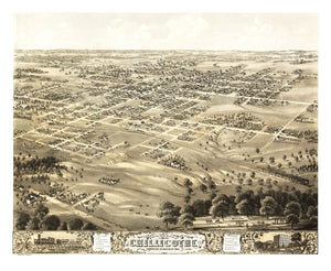 Vintage Map of Chillicothe, Missouri 1869
