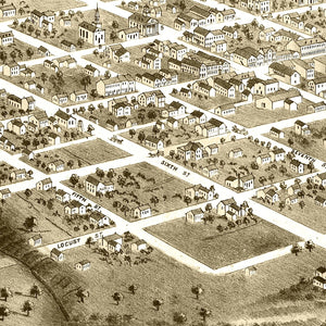 Vintage Map of Columbia, Missouri 1869