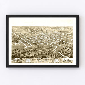 Vintage Map of Columbia, Missouri 1869