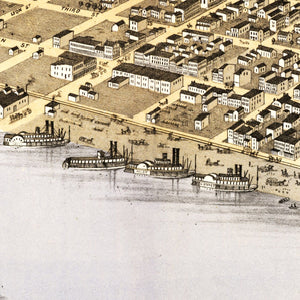Vintage Map of Hannibal, Missouri 1869