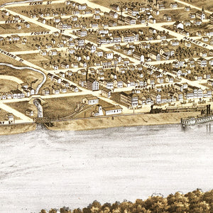 Vintage Map of Hermann, Missouri 1869