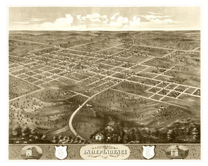 Vintage Map of Independence, Mississippi 1868