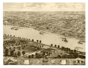 Vintage Map of Jefferson City, Missouri 1869