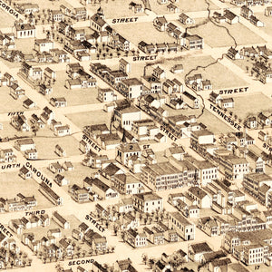 Vintage Map of Louisiana, Missouri 1876