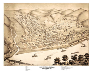 Vintage Map of Louisiana, Missouri 1876