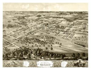 Vintage Map of Mexico, Missouri 1869