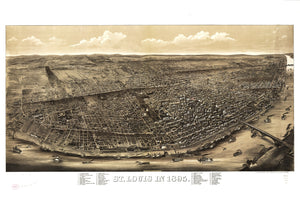 Vintage Map of St. Louis, Missouri 1895