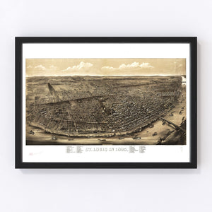 Vintage Map of St. Louis, Missouri 1895
