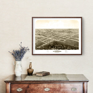 Vintage Map of Warrensburg, Missouri 1869