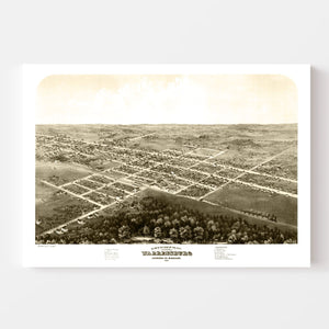 Vintage Map of Warrensburg, Missouri 1869