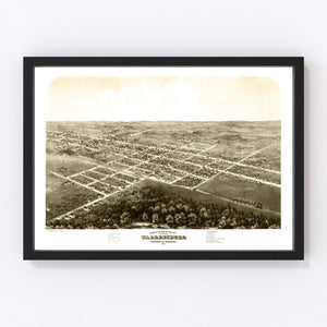 Vintage Map of Warrensburg, Missouri 1869