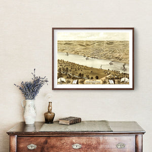 Vintage Map of Washington, Missouri 1869