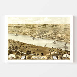 Vintage Map of Washington, Missouri 1869