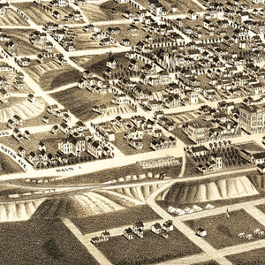 Vintage Map of Bismarck, North Dakota 1883