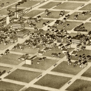 Vintage Map of Aberdeen, South Dakota 1883