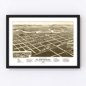 Vintage Map of Flandreau, South Dakota 1883